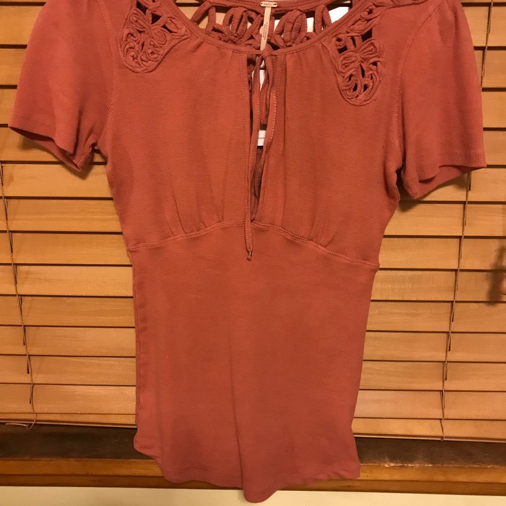 Free People ribbed knit cap sleeve top